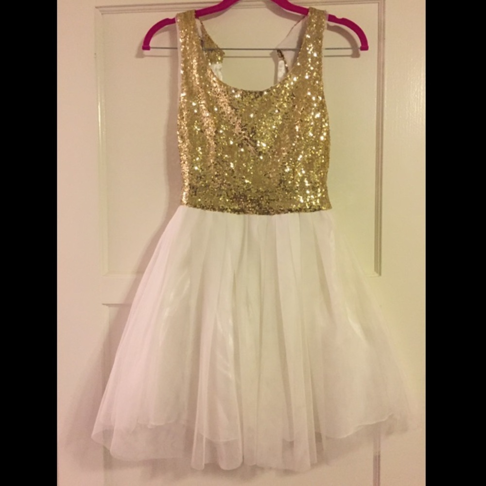 White and Gold sequence dress
